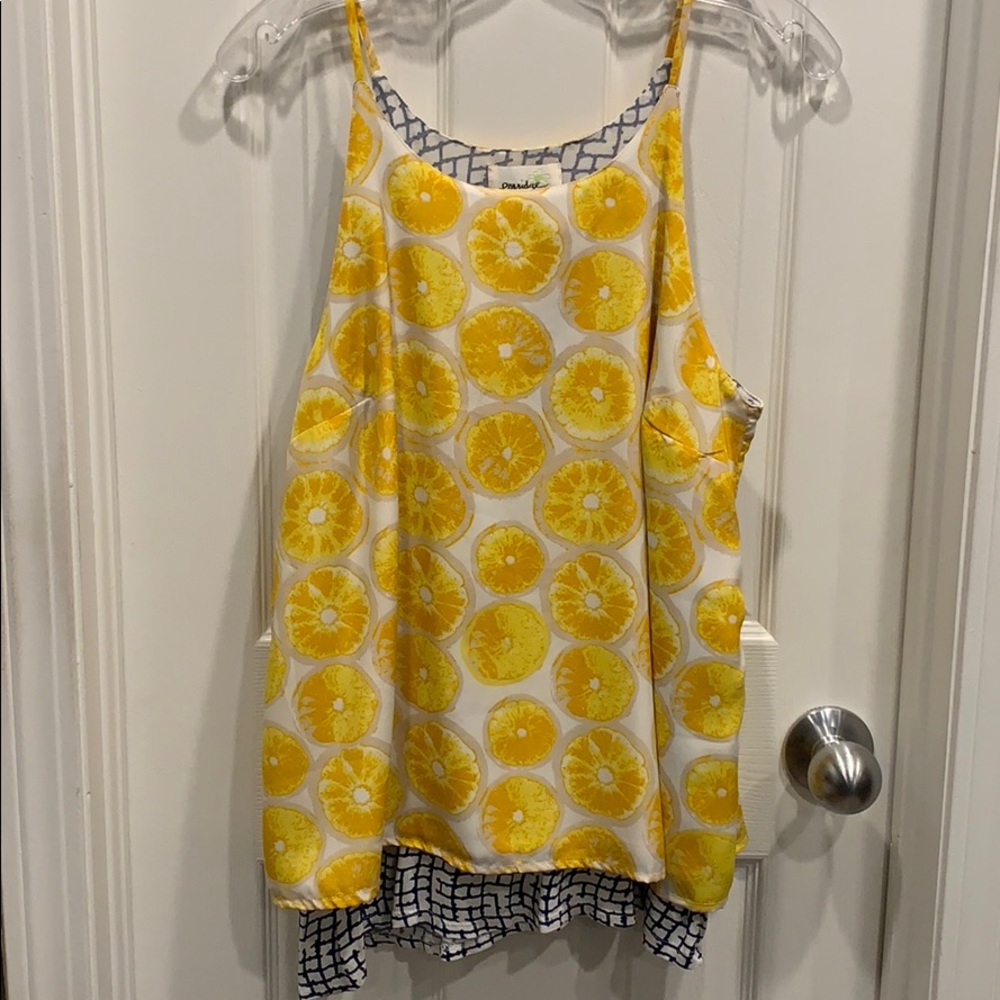 Anthropologie drapey lemon 🍋 tank, size M